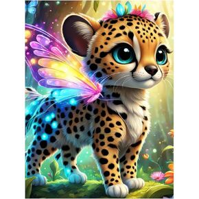 لطيف الوردي النمر الماس الفن طقم الطلاء للكبار النمر 5D DIY الماس طقم الفن الكبار الكرتون الحيوانات الحفر الكامل جولة الماس طقم الطلاء 12 × 16 بوصة