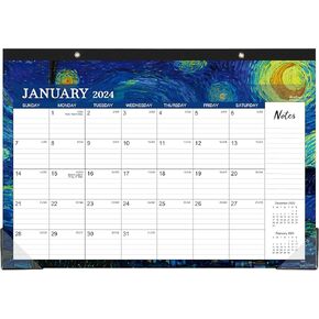 2024 Desk Calendar - Calendar 2024 from January 2024 - December 2024, 12 Months Desk Calendar with 17" x 12", Ruled Blocks, To-do List & Notes, Best Desk Calendar for Organizing
