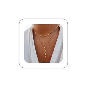 Andelaisi Boho Layered Snake Choker Necklace Gold Snake Pendant Necklace Vintage Serpent Snake Necklace Punk Stereoscopic Snake Animal Necklace Jewelry for Women