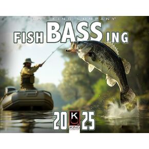 2025 Bass Fishing Wall Calendar 16-Month X-Large Size 14x22, Best Fishing Calendar by The KING Company-Monster Calendars (2025 Bass Fishing Wall Calendar)