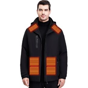 Heated Jacket for Men Winter Outdoor Soft Shell Electric Heating Coat without Battery