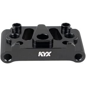KYX Racing Aluminum Front Pivot Upgrades Parts Accessories for 1/18 RC Crawler Car LOSI Mini-B Brushed Mini-B Pro Roller Buggy (Black)