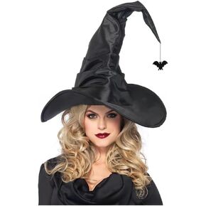 Women Witch Hat Large Ruched Lace Halloween Witch Hat Costume Accessory Wizard Hat Performance Props