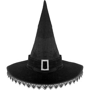 QLINLEAF Witch Hat for Women Black Halloween Party Masquerade Cosplay Costume Accessory