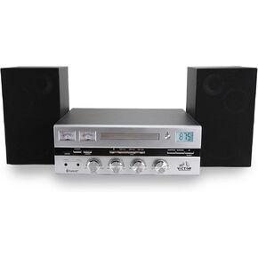 VICTOR Milwaukee 50 Watt Desktop Bluetooth Stereo System with CD/MP3 Player, FM Radio, Functioning VU Meters, and Detached Stereo Speakers, Black in Kuwait