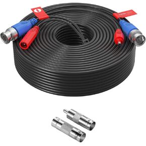 ZOSI 2 Pack 100ft All-in-One Video Power Cable, BNC Extension CCTV Camera Cable for Security DVR System, Included 2X BNC Connectors and RCA Adapters