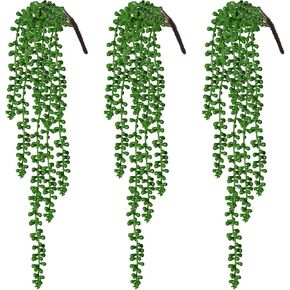 RECUTMS 6pcs Artificial Succulents Hanging Plants Fake Hanging Plants String of Pearls Faux Greenery Wall Plant Artificial Plants Indoor Outdoor Home Decor in Kuwait