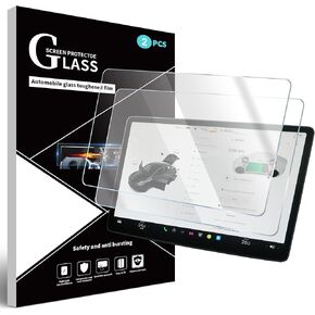 DEDC 2PCS Tesla Model Y 3 Tempered Glass Screen Protector Accessories 2023 2022 2021 2020 2019[9H][Matte][Anti Glare][Anti Fingerprint][[Bubble Free]