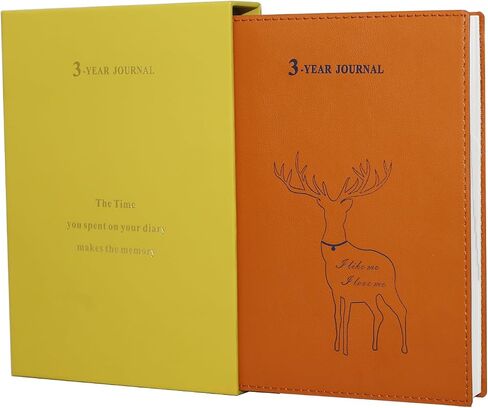 Three Years Memory Journal, Original Daily Gratitude Summary Journal, Self-Filling Schedule Book, Efficiency Planner Handbook Diary Birthday Gratitude New Year Christmas Gift (Brown) in Saudi Arabia
