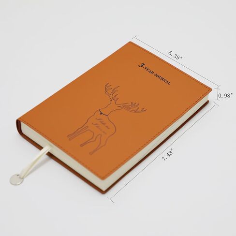 Three Years Memory Journal, Original Daily Gratitude Summary Journal, Self-Filling Schedule Book, Efficiency Planner Handbook Diary Birthday Gratitude New Year Christmas Gift (Brown) in Saudi Arabia