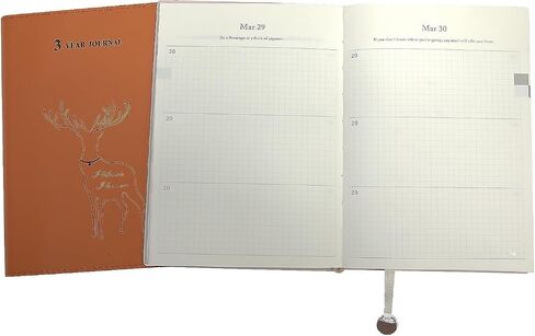 Three Years Memory Journal, Original Daily Gratitude Summary Journal, Self-Filling Schedule Book, Efficiency Planner Handbook Diary Birthday Gratitude New Year Christmas Gift (Brown) in Saudi Arabia