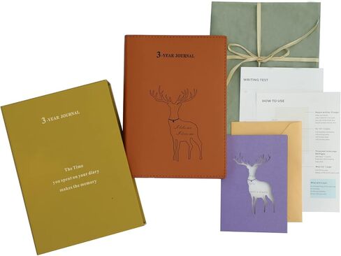 Three Years Memory Journal, Original Daily Gratitude Summary Journal, Self-Filling Schedule Book, Efficiency Planner Handbook Diary Birthday Gratitude New Year Christmas Gift (Brown) in Saudi Arabia