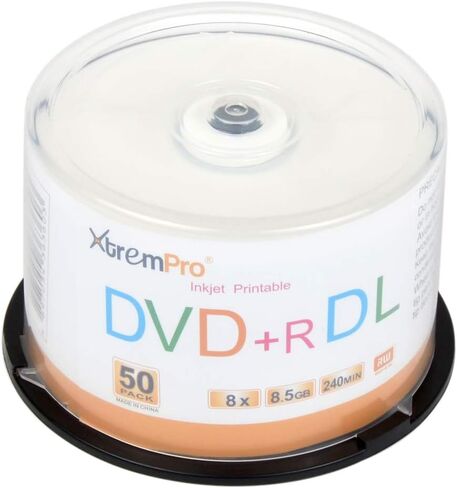 اكستريم برو DVD+R DL 8.5GB 8X مع سطح يحمل العلامة التجارية - 50pk عمود دوران in Kuwait
