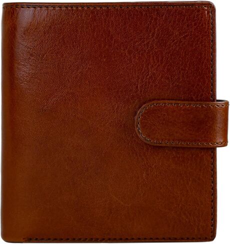 محفظة جلدية للرجال مقاومة للوقت - تصميم محفظة بسيط مع حامل بطاقة الائتمان، حامل عملات مغناطيسية، فتحات للنقود - مؤمنة بزر إغلاق معدني in Kuwait