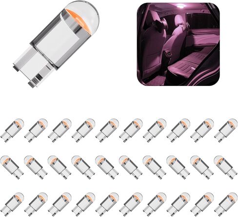 beypovk 30PCS 194 LED Light Bulbs, 6000K 168 2825 W5W T10 Wedge COB LED Replacement Bulbs, Error Free Interior Bulbs for Car Dome Map Door Courtesy License Plate Lights (Yellow) in Kuwait
