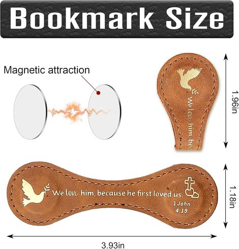 Leather Magnetic Bookmarks for Women Men, Angel Holy Grail Pattern Vintage Bookmark Motivational Text Book Marker Clip Wine Red Leather Bookmark Charm for Book Lover Readers in Kuwait