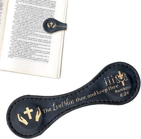 Leather Magnetic Bookmarks for Women Men, Angel Holy Grail Pattern Vintage Bookmark Motivational Text Book Marker Clip Wine Red Leather Bookmark Charm for Book Lover Readers in Kuwait