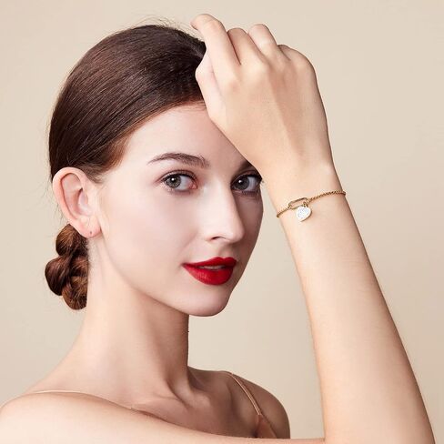 FIORICASA Gold Lucky Four Leaf Clover Bracelet for Woman, 18K Gold Plated Stainless Steel, Adjustable (Cuba Chain) in Saudi Arabia