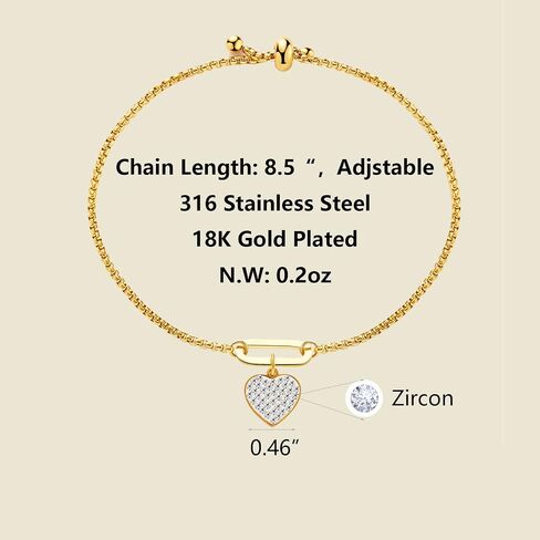 FIORICASA Gold Lucky Four Leaf Clover Bracelet for Woman, 18K Gold Plated Stainless Steel, Adjustable (Cuba Chain) in Saudi Arabia