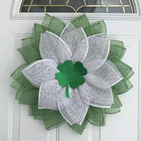 4 Rolls Deco Mesh Ribbon for Wreath Decor, 10 Inch *30 FT St. Patrick's Day Decor Green White Mesh Roll Wreath Making Supplies Crafts for Saint Patricks Day Spring Wreath Decorations in Kuwait