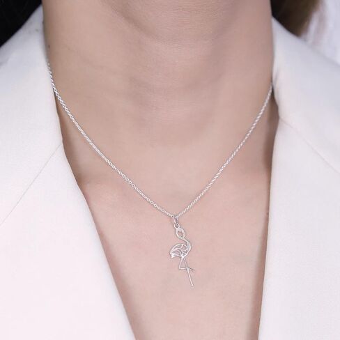 Boma Jewelry Sterling Silver Flamingo Necklace, 17 Inches in Saudi Arabia