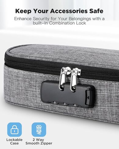Zannaki Cute Pencil Case with Lock for Boys and Girls, Soft Large Capacity Pencil Case with Handle, Cool School Supplies Pencil Box Pen Stationery Storage Bag Organizer for Kids Teens Adults, Grey in Saudi Arabia