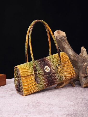 حقيبة يد للنساء حقيبة يد كبيرة محفظة لسيدة جلد التمساح نمط مقبض علوي حقيبة يد حقيبة حمل المحفظة in Kuwait