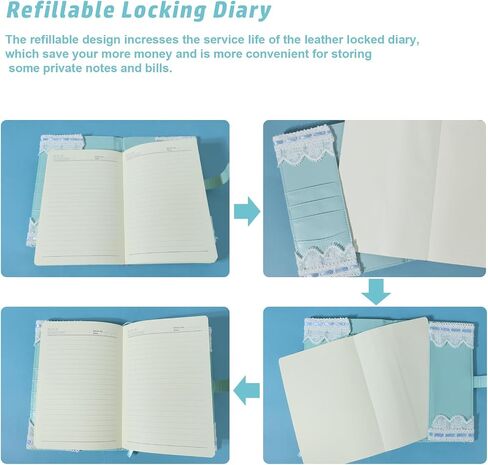 Diary with Lock for Girls, Cute Journal with Lock and Keys, Girls Diary Locked Journal with Bow for Little Kid Writing Drawing Gifts for Girls of All Ages in Saudi Arabia