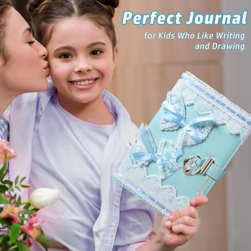 Diary with Lock for Girls, Cute Journal with Lock and Keys, Girls Diary Locked Journal with Bow for Little Kid Writing Drawing Gifts for Girls of All Ages in Saudi Arabia