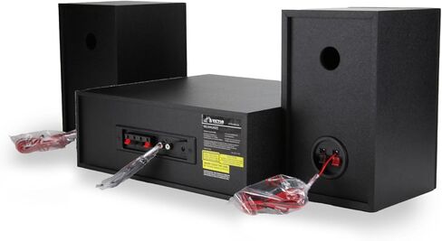 VICTOR Milwaukee 50 Watt Desktop Bluetooth Stereo System with CD/MP3 Player, FM Radio, Functioning VU Meters, and Detached Stereo Speakers, Black in Kuwait