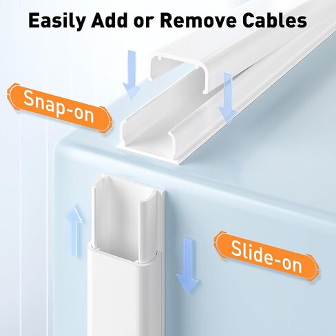Delamu Cord Hider, 62.8in Cord Cover Wall, One-Cord Cable Hider, Wire Covers for Cords, Cable Cover Cable Raceway, Wall Cord Cable Concealer, Wire Hiders for TV on Wall, 4xL15.7 W0.59 H0.4in, White in Kuwait