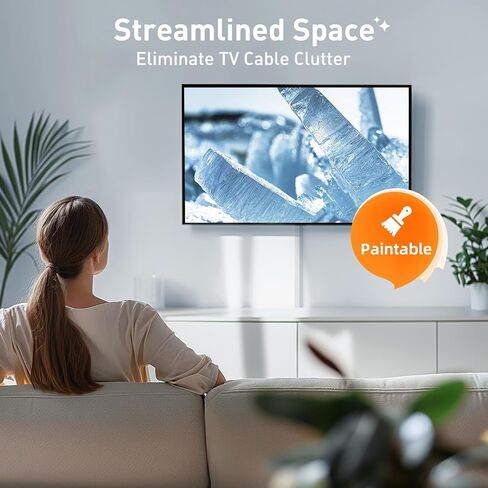 Delamu Cord Hider, 62.8in Cord Cover Wall, One-Cord Cable Hider, Wire Covers for Cords, Cable Cover Cable Raceway, Wall Cord Cable Concealer, Wire Hiders for TV on Wall, 4xL15.7 W0.59 H0.4in, White in Kuwait