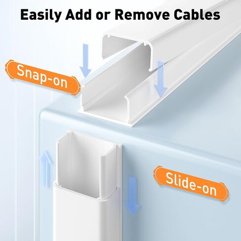 Delamu Cord Hider, 62.8in Cord Cover Wall, One-Cord Cable Hider, Wire Covers for Cords, Cable Cover Cable Raceway, Wall Cord Cable Concealer, Wire Hiders for TV on Wall, 4xL15.7 W0.59 H0.4in, White in Saudi Arabia