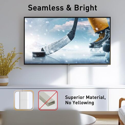 Delamu Cord Hider, 62.8in Cord Cover Wall, One-Cord Cable Hider, Wire Covers for Cords, Cable Cover Cable Raceway, Wall Cord Cable Concealer, Wire Hiders for TV on Wall, 4xL15.7 W0.59 H0.4in, White in Saudi Arabia