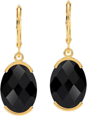 Silvershake 10.34ct. Natural Emerald Green Agate White Gold Plated 925 Sterling Silver Leverback Dangle Earrings in Saudi Arabia