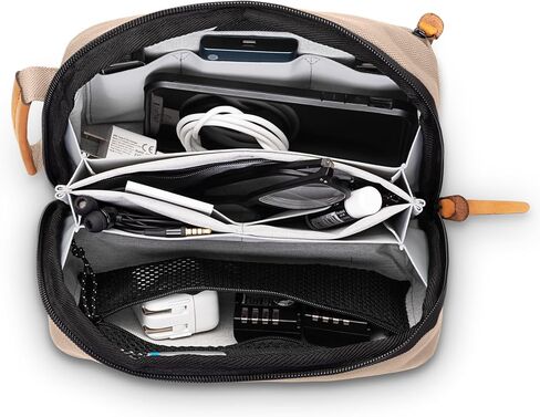 TRIPPED Travel Gear Tech Bag Organizer - Small Electronics Organizer Pouch for Travel - Premium Travel Case with Leather Accents - Mesh Pocket for Cables, Cords and Chargers in Saudi Arabia