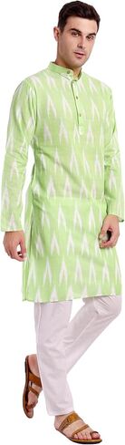 SKAVIJ Men's Cotton Kurta Pajama Set Indian Ethnic Henley Shirt Long Sleeve and Casual Pants Yoga Outfits in Saudi Arabia