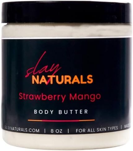 Slay Naturals’ Body Butter 8 oz | Moisturizing | SheaButter, Almond Oil, Olive Oil| Handmade Body Butter (Vanilla) in Saudi Arabia
