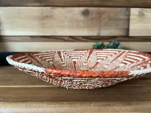 سلة حائط منسوجة من النخيل الطبيعي، لوحة جدارية معلقة لديكور المنزل، هدية الانتقال لمنزل جديد، ديكورات منسوجة جنوب غرب للحائط، هدايا مصنوعة يدويًا in Kuwait