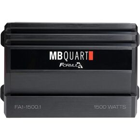 MB Quart FA1-1000.1 Mono Channel Car Audio Amplifier (Black) - Class SQ Amp, 1000-Watt, 1 Ohm Stable, Variable Electronic Crossover, LED System Protection, Heavy Duty Connections, Bass Remote Included