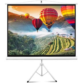 Pyle Universal Projector Screen w/Stand - 60-Inch Floor Standing Portable Fold-Out Rollup Matte for Projection, Includes Tripod, Great for Indoor/Outdoor Presentation, Quick Assembly