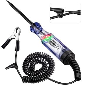 Test Light Automotive, 6V-12V-24V Circuit Tester with Light for Continuity Voltage Electrical Fuse Tester, Car Electric Tester Pen ABS Handle with Sharp Probe&Alligator Clip for Sedan, SUV, RV, Truck