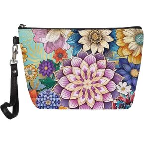 Cozeyat Blue Butterflies Cosmetic Bag Butterflies Gifts PU Leather Makeup Pouch Waterproof Toiletry Pouch for Women Girls in Kuwait