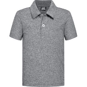 QBK Toddler to Youth Boys' Performance Polo Kids Collared Golf Shirt School Uniform