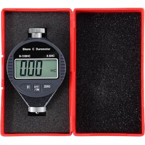 Hardness Tester, Durometer Shore Type A 0-100HA, Digital Durometer 0.1HA Resolution, with Large LCD Display for Rubber, Plastic, Tire, Leather, Wax