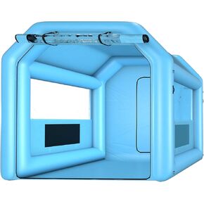 GONFLABLE Inflatable Paint Booth 13.5x8.5x8.5ft, Inflatable Spray Booth with One Blower 750W & Air Filter System Portable Car Paint Booth for Car Parking Tent Workstation