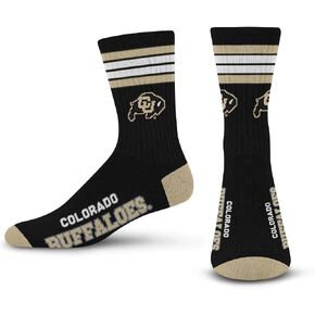 For Bare Feet Mens NCAA 4 Stripe Deuce Crew Socks, North Carolina Tar Heels, Medium (5-10) in Kuwait