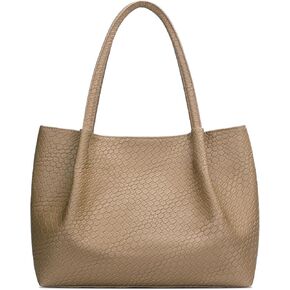 KKXIU Tote Bag for Women Vegan Leather Shoulder Purse Large Capacity Travel Bag