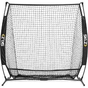 شبكة ضرب البيسبول والكرة اللينة المحمولة من SKLZ مع قبو، أسود، 7 × 7 أقدام