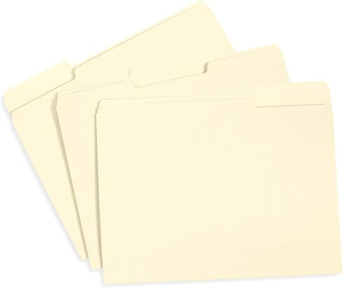 Blue Summit Supplies 100 White File Folders, 1/3 Cut Tab with Assorted Positions, Letter Size, Great for Organizing and Easy File Storage, 100 Pack in Saudi Arabia